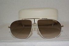 New Authentic Carrera Sunglasses Bound/S White/Gold B4E 60-12 W Original Case