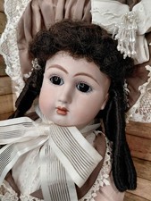 24" Jullien 11 Reproduction French Bisque Head Doll, Couture Costume