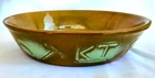 Frankoma 94N Prairie Tan Green 1qt Serving Dish Bowl Wagon Wheel Cattle Brands