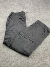 Vintage Nike Track Pants Mens L Black Windbreaker Lined Ankle Zip Sportswear