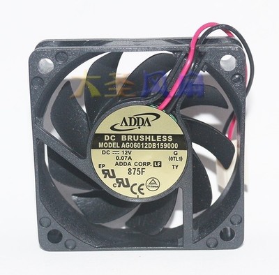 1 PCS  ADDA Fan AG06012DB159000 DC 12V 0.07A 6015 6CM 2 WIRE 3 pin    fan #nm