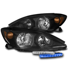 For 02-04 Toyota Camry Black Headlights Lamp Wblue Led Drl Kit Leftright Pair For 02-04 Toyota Camry Black Headlights Lamp Wblue Led Drl Kit Leftright Pair
