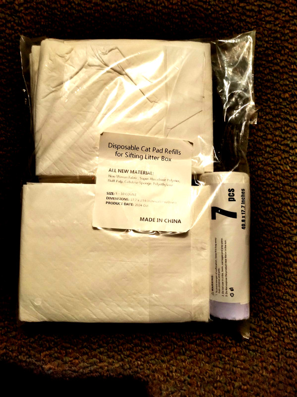 Pee Pads & Plastic Liners for Pellet Sifting Litter Box, New