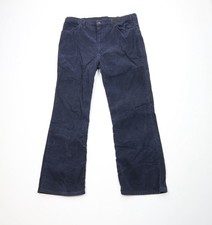 Vtg 70s Streetwear Mens 38x32 Distressed Corduroy Bell Bottoms Pants Blue USA