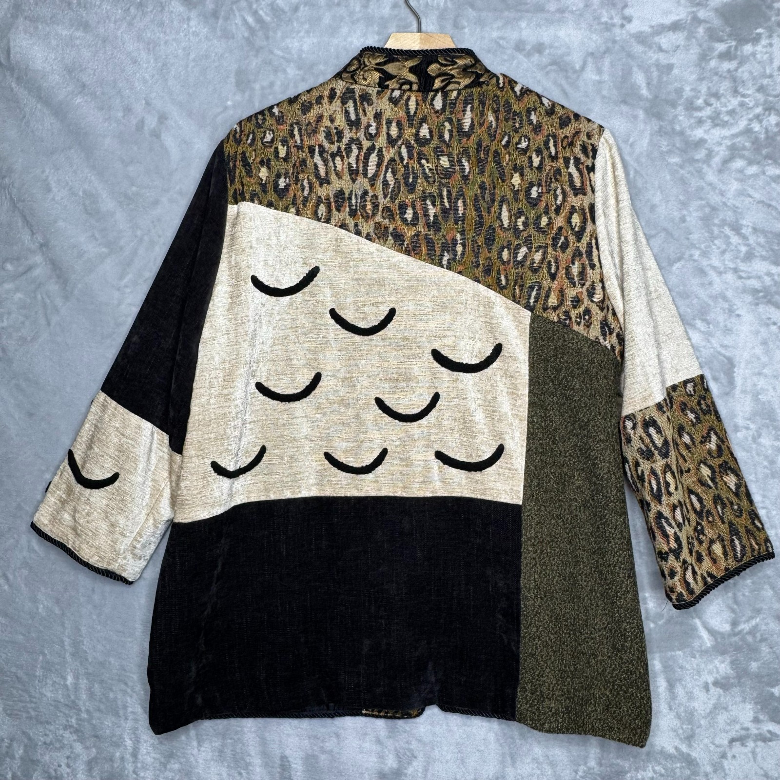 Ali Miles Jacket Womens Medium Patchwork Tapestry… - image 3