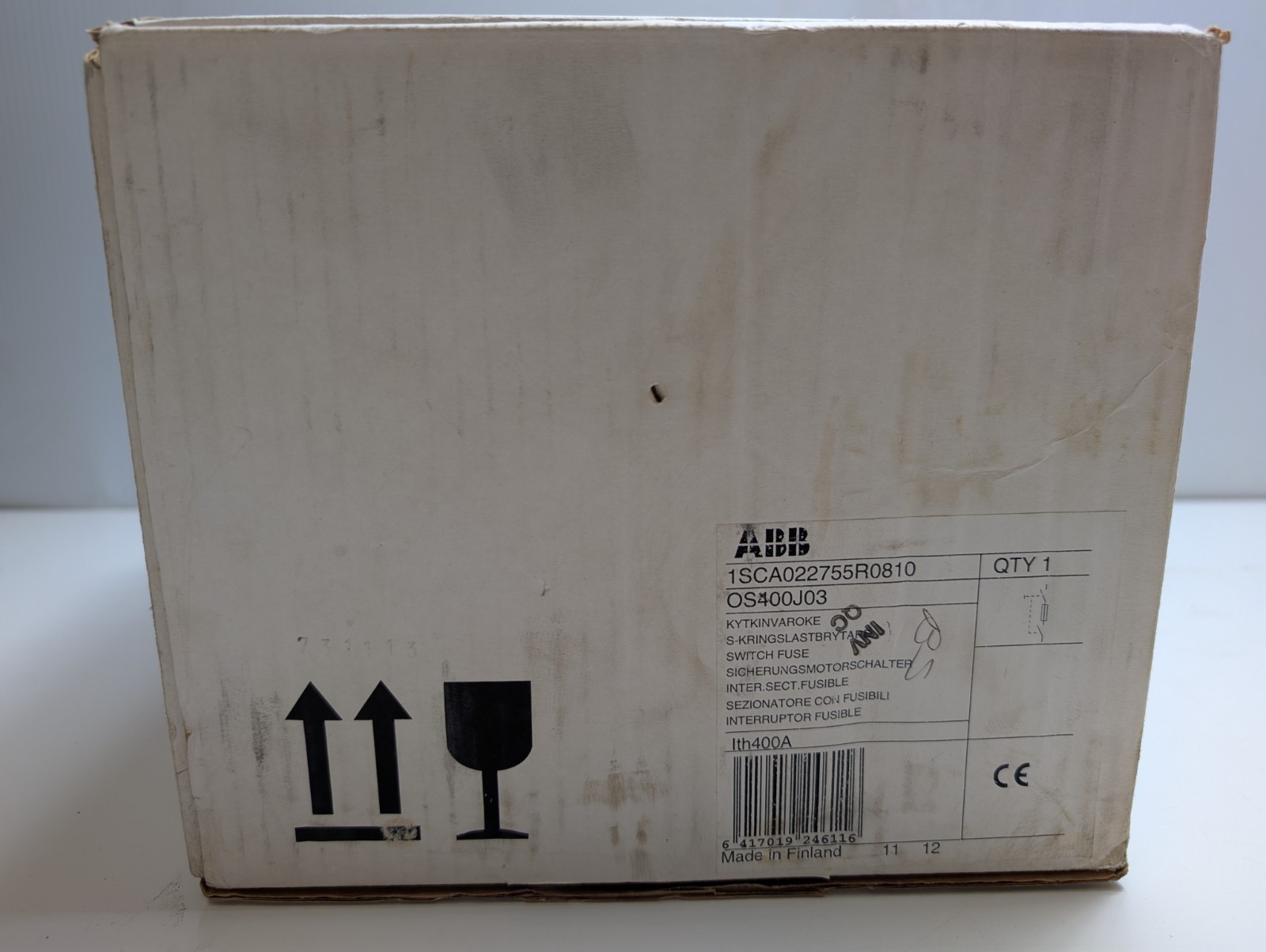 ABB 1SCA022755R0810 OS400J03 SWITCH FUSE 3P 400A