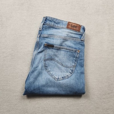 Lee Elly Damen Jeans Hose W28 L28 Denim Blau Slim Fit Straight Gerade Stretch
