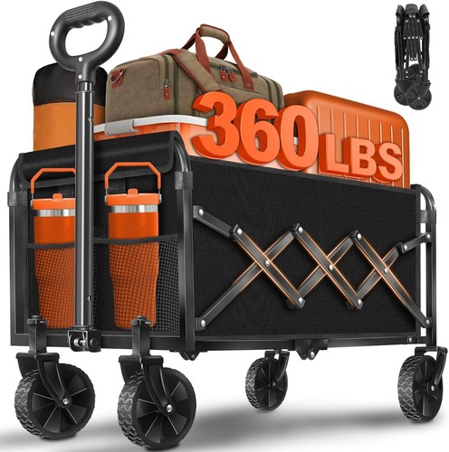 Carrello pieghevole resistente: 360 libbre utilità fuoristrada per shopping e c... - Foto 3 di 11