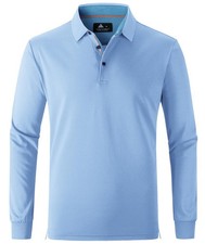 Polo Shirts for Men Long Sleeve Moisture Wicking Golf Polos Casual Travel Per...