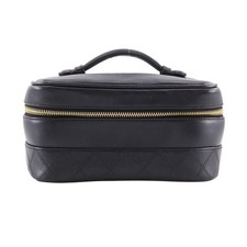 Chanel Vanity Calf Vanity Case Women Black One Size