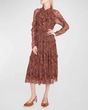 Ulla Johnson Idalia 100% Silk Print Dress, $790 NEW, Size 4, 75% Off!2120