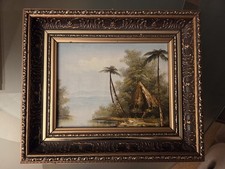 Ölgemälde original auf Leinwand Signiert Gerahmt Handgemalt Landschaft Antik