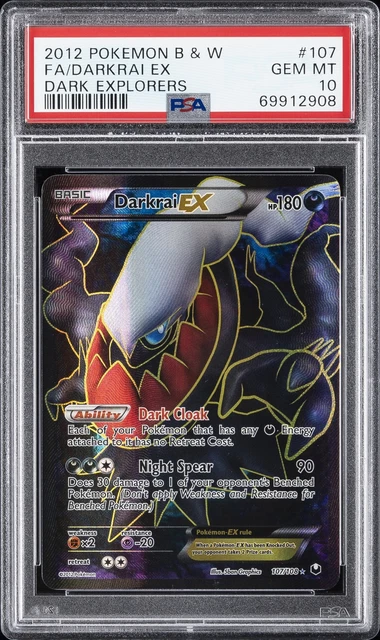 2012 POKEMON BLACK & WHITE DARK EXPLORERS #107 FULL ART/DARKRAI EX PSA 10