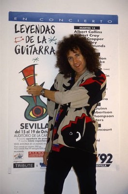 Brian MAY and QUEEN Portrait of Brian May at Guitar Expo Music Old Photo