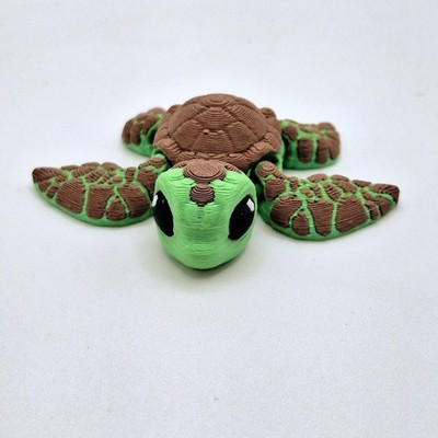 3D Printed Gift Articulating Cute Mini Flexi  Animal  s3a turtle