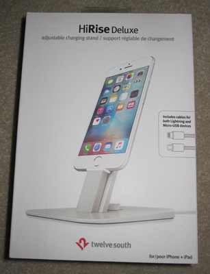 Twelve South HiRise Deluxe Adjustable Charging Stand iPhone/iPad Silver + Cables