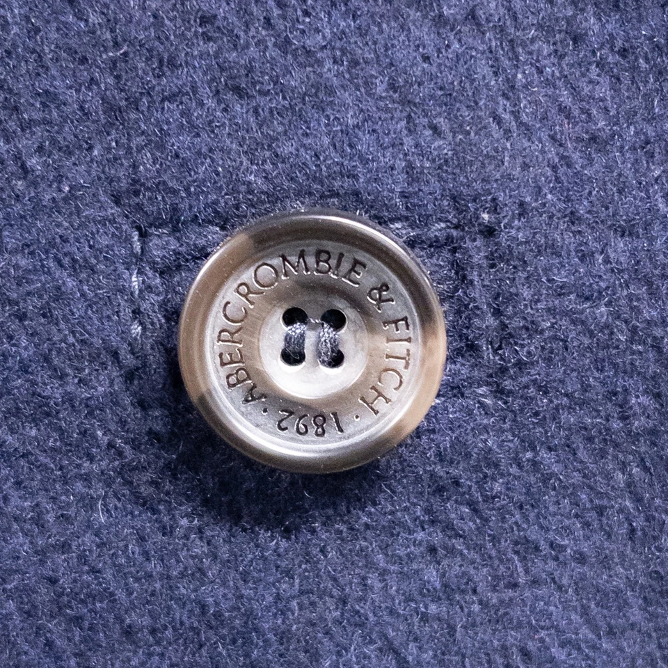 Chaquetón vintage Y2K Abercrombie Fitch azul marino mezcla de lana para mujer M doble pecho Foto 2 de 4