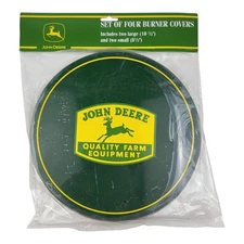 John Deere Stove Top Burner Covers Metal Kitchen Farm Decor Set of 4 NOS