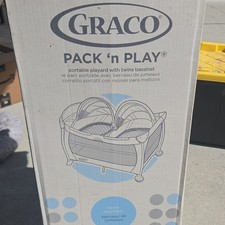 Graco Pack 'n Play Portable Play Yard Twins Bassinet Gray Blue