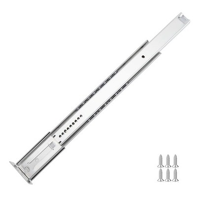 LONTAN 1 Pcs Center Mount Drawer Slides Bottom for 16 Inch, Silver 