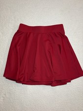 Made By Johnny Women s Stretchy Flared Skater Skirt Elastic Red Waist Red L