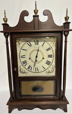 New England Clock Co 8-Day Westminster Chime Mantel Shelf Clock w/ Key