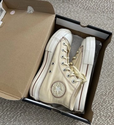 Damen Converse All Star Chuck High Plateau Beige Gr. 39 UK 6