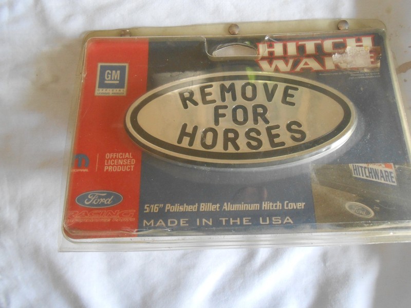 NEW BILLET ALUMINUM "REMOVE FOR HORSES" HITCH COVER USA