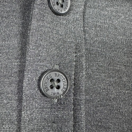 Brooks Brothers Polo Shirt Men’s Small Charcoal Polyester Blend Knit Long Sleeve - Picture 10 of 12