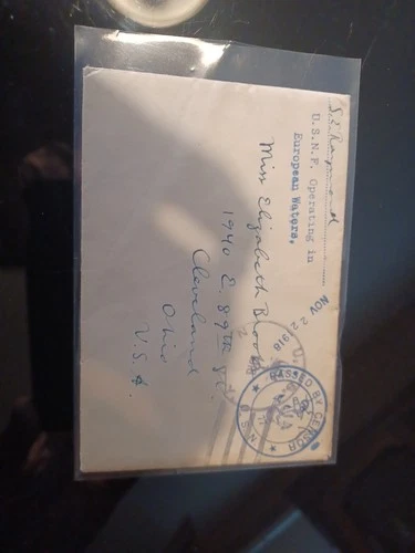 UNITED STATES NAVAL FRIGATE COVER 1918, POSTED ON SHIP, IN EUROPEAN WATERS