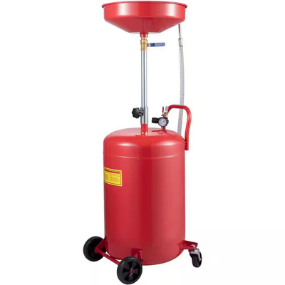 Waste Oil Drain Tank 20 Gal. Oil Change Container Air Operated Adjustable Funnel