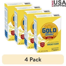 Premium Unbleached Bread Flour 4 Pack 5lb Ideal Baking Rolls Pizza Sourdough New