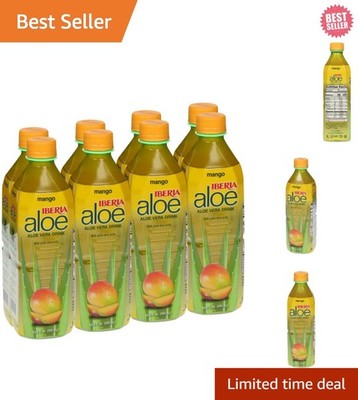 Hydrating Aloe Vera Beverage with Mango Flavor - 16.9 oz Bottle (Pack of 8)