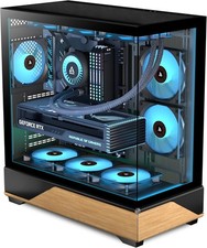 PC CASE ATX 5 PWM ARGB Fans Pre-Installed, Type-C Mid Tower Computer Case with F