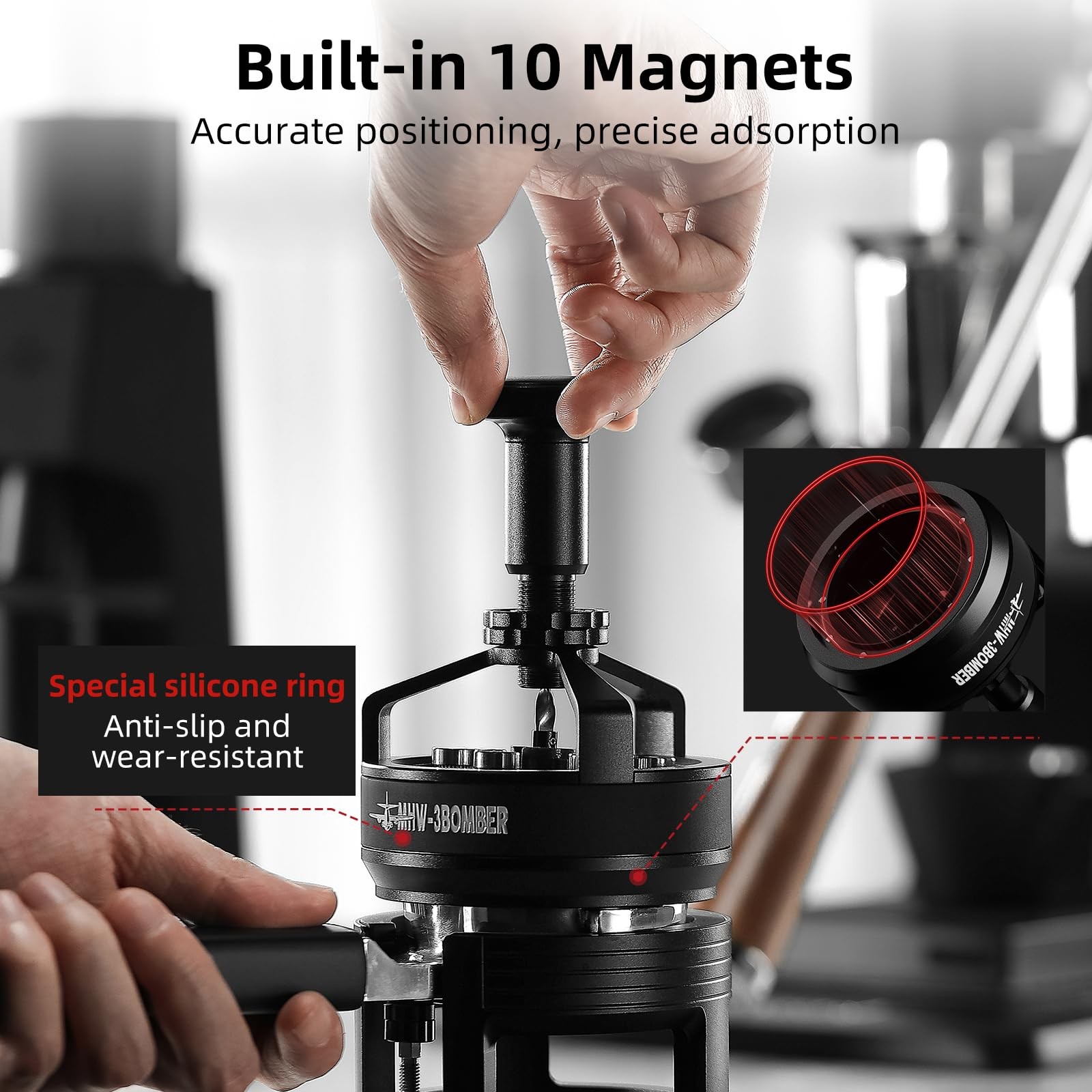 WDT Tool Espresso 58mm, Espresso Distribution Tool with Magnetic Base for Bar...