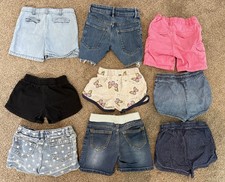 9 pcs Bundle of Denim Mixed Shorts Girls Kids Size 4T to 5T