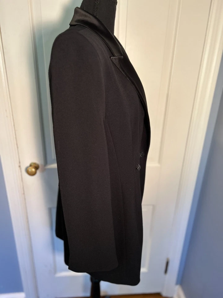 Blazer de esmoquin Badgley Mischka para mujer, negro, vintage, talla 14 Foto 4 de 4