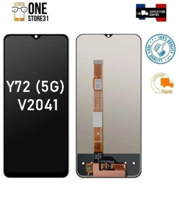 Écran LCD + Vitre Tactile Pour Vivo Y72 5G - Noir - Kit Avec Outils - Neuf