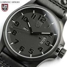 NEW Luminox 1879.BO Blackout Field Black Leather Strap Men's Watch FREE SHIPPING