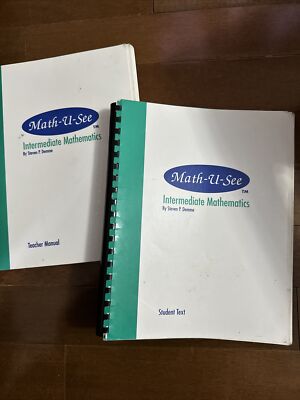 2 Pc Math U See INTERMEDIATE MATHEMATICS Student & Teacher Manual  1999 Demme
