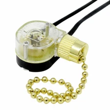 ZE-109 Pull Chain Ceiling Fan Light Switch Brass