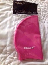 SPORTI Pink Silicone Swim Cap High Performance Lightweight Contoured