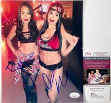 WWE Nikki Bella & Brie Bella Signed Bella Twins 8x10 Photo C Autograph JSA COA
