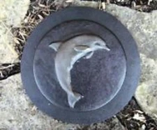 Dolphin stepping stone mold plaster concrete casting mould 9" x 1.5"