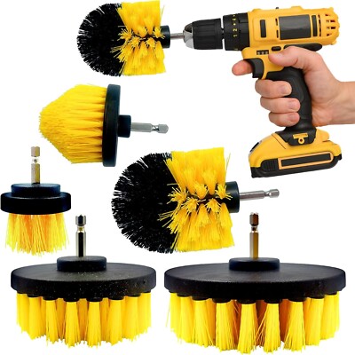 5tlg Bohrbürste Elektro Aufsatz Set Power Schrubber Reiniger Reinigung Teppich