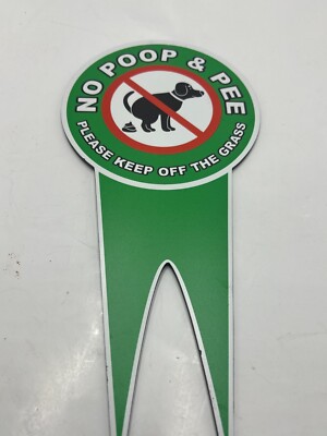 QTY 4 No Dog Poop Sign for Yard, Keep off Grass Sign Double Sided Yard Sign 12x6