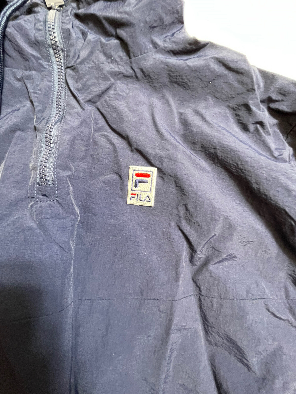 FILA Felpa con Cappuccio Uomo in Pile Blu Taglia Media