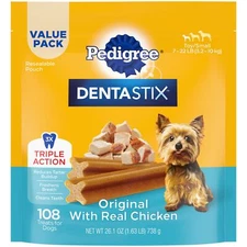 PEDIGREE DENTASTIX Original Flavor Dental Treats for Small Dogs 108 Count