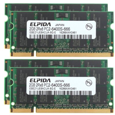 8GB (4x 2GB) PC2-6400S DDR2 800mhz SODIMM Laptop Arbeitsspeicher Für ELPIDA DE