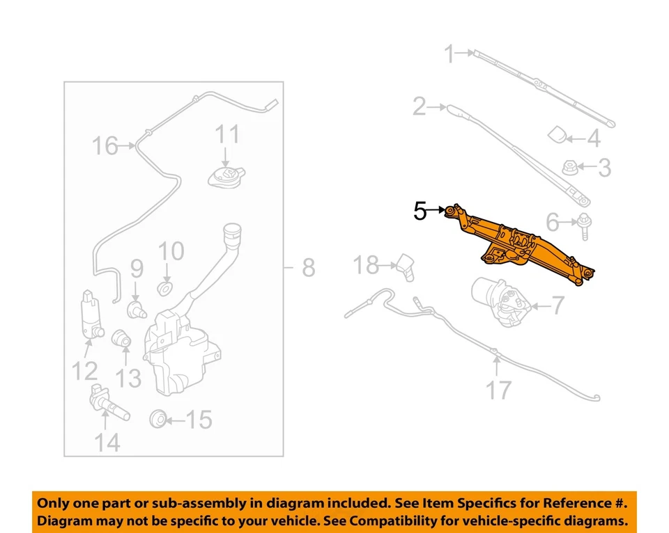 Enlace de limpiaparabrisas usado se adapta a: Lincoln Mks 2010 grado A Foto 3 de 4